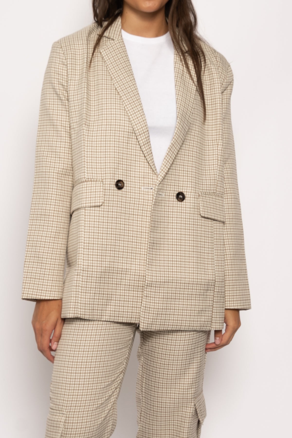 Mille Oversize Blazer Camel Checks