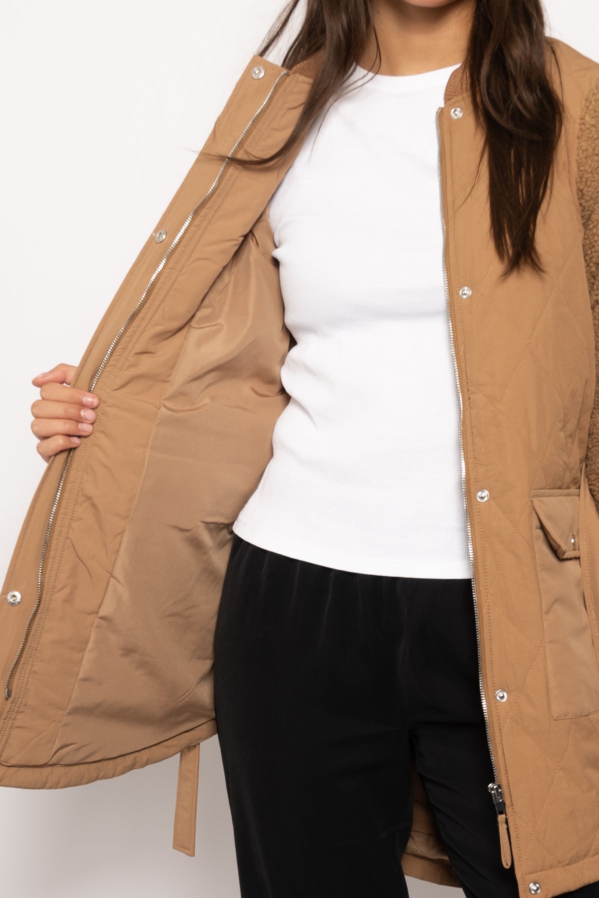 Esme Pile Jacket Solid Camel