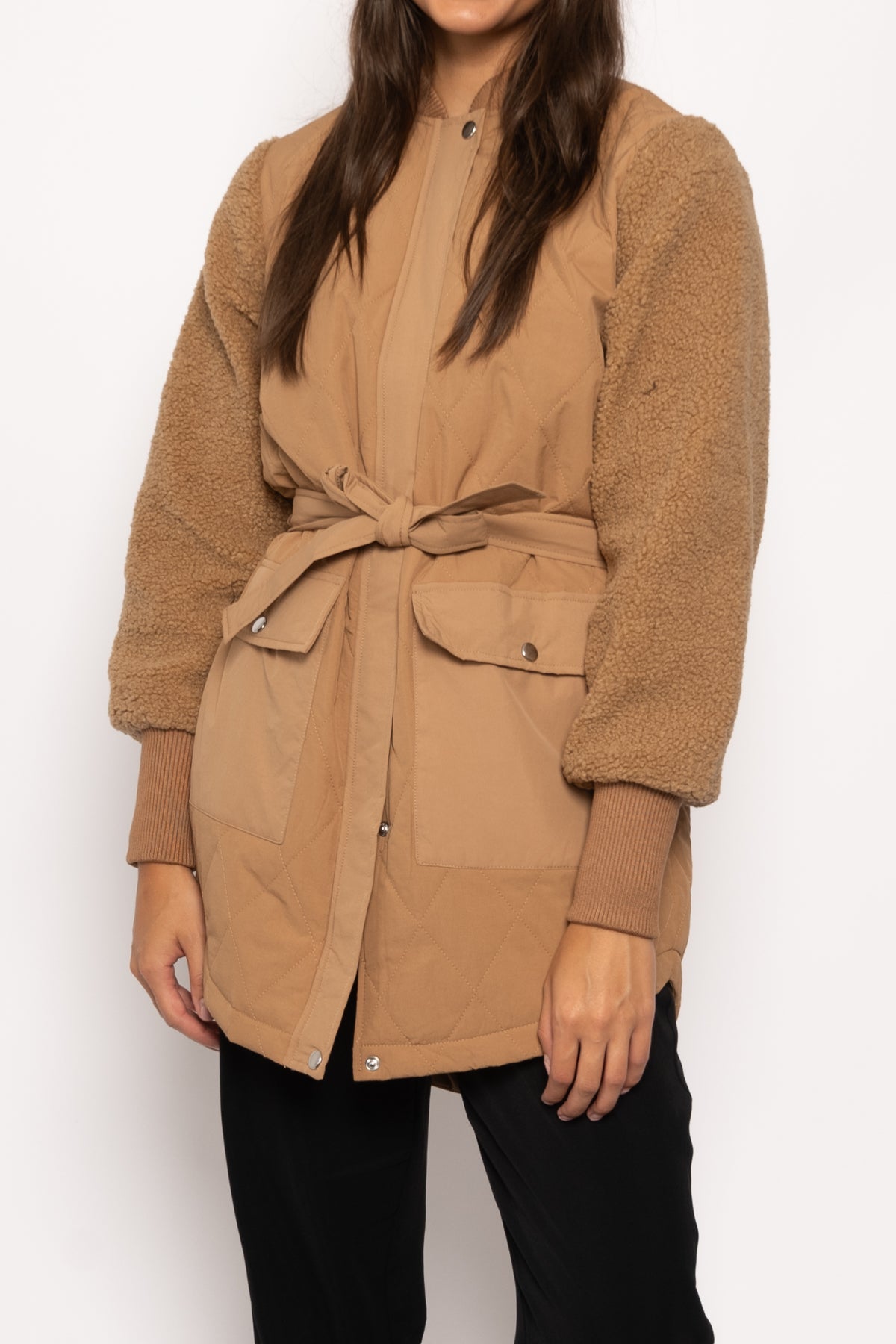 Esme Pile Jacket Solid Camel