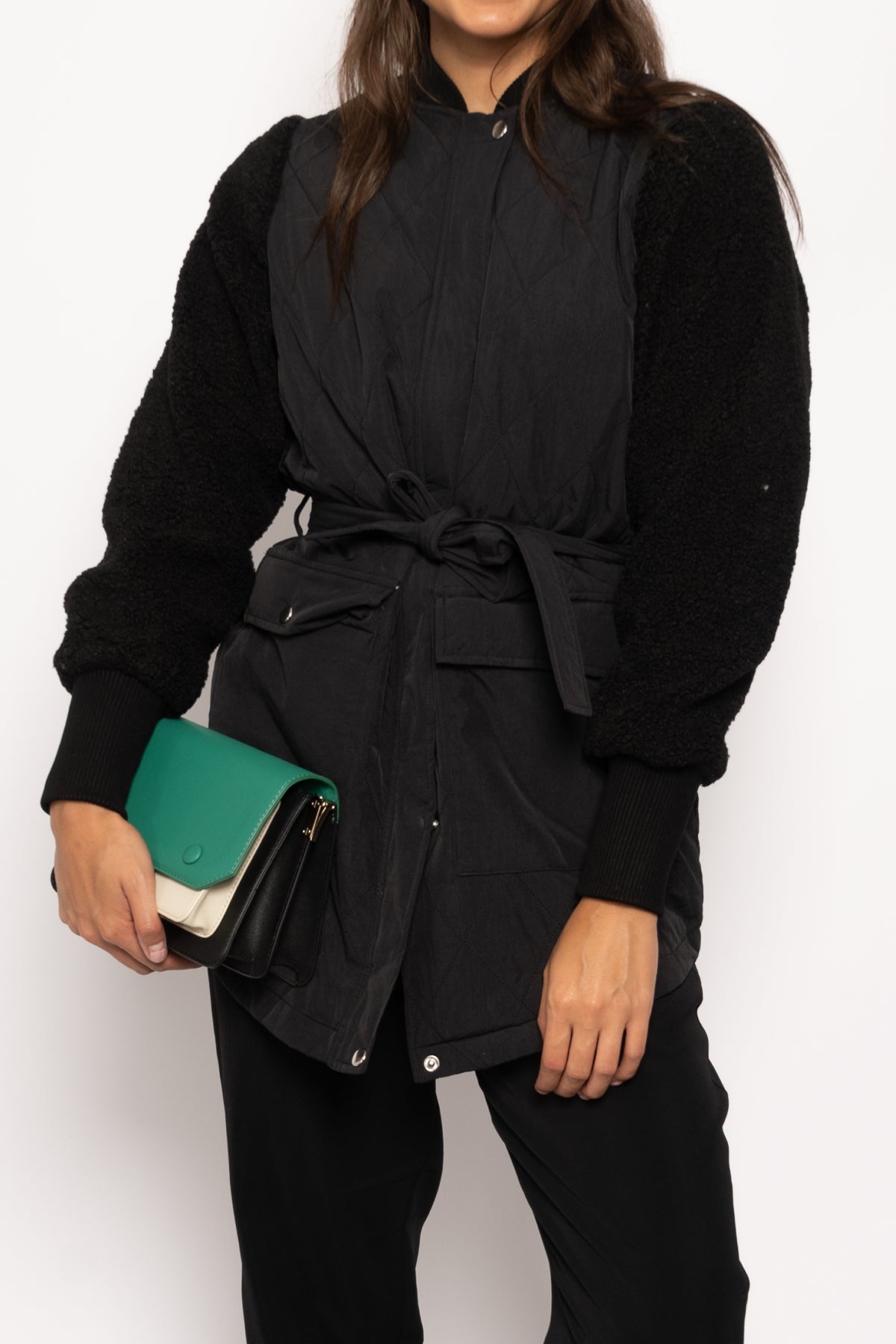 Esme Pile Jacket Solid Black