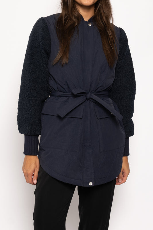 Esme Pile Jacket Solid Navy