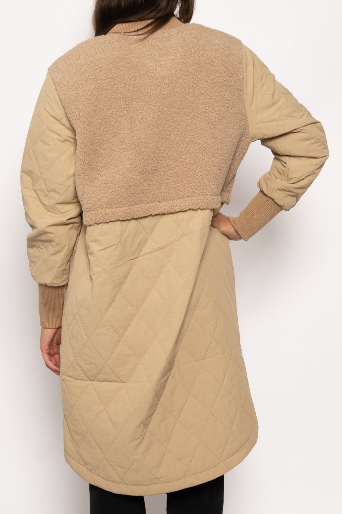 Etta Pile Coat Solid Sand