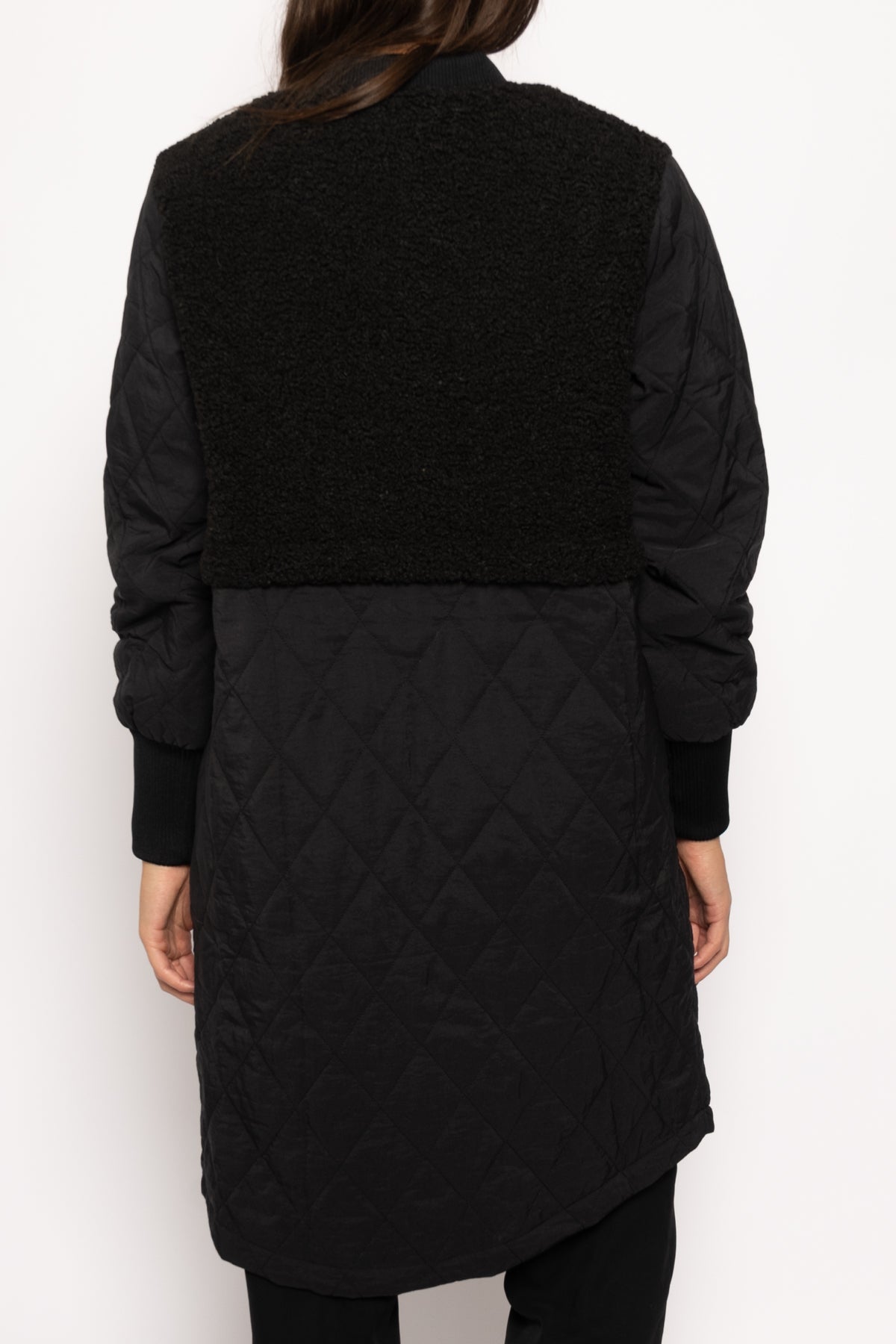 Etta Pile Coat Solid Black