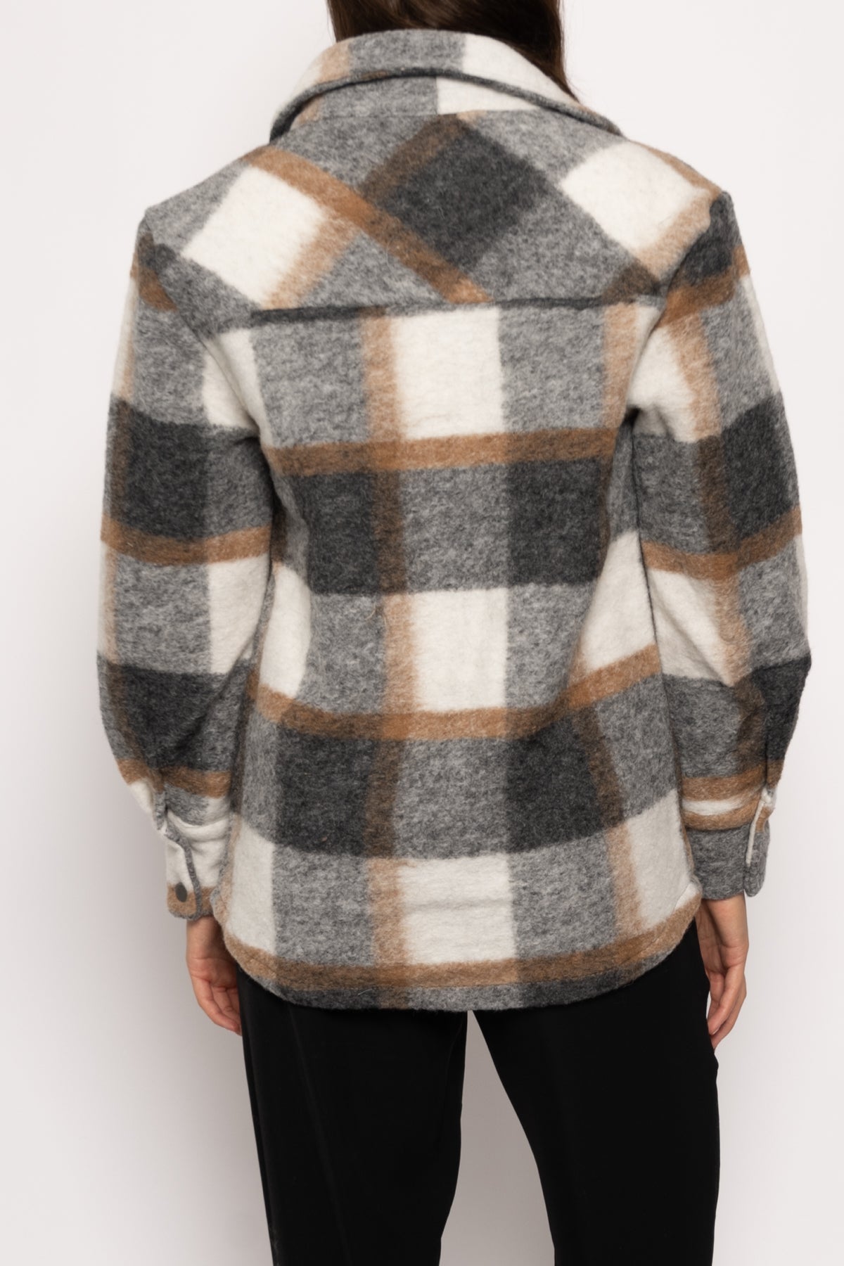 Viksa Jacket Wool Grey/camel Checks