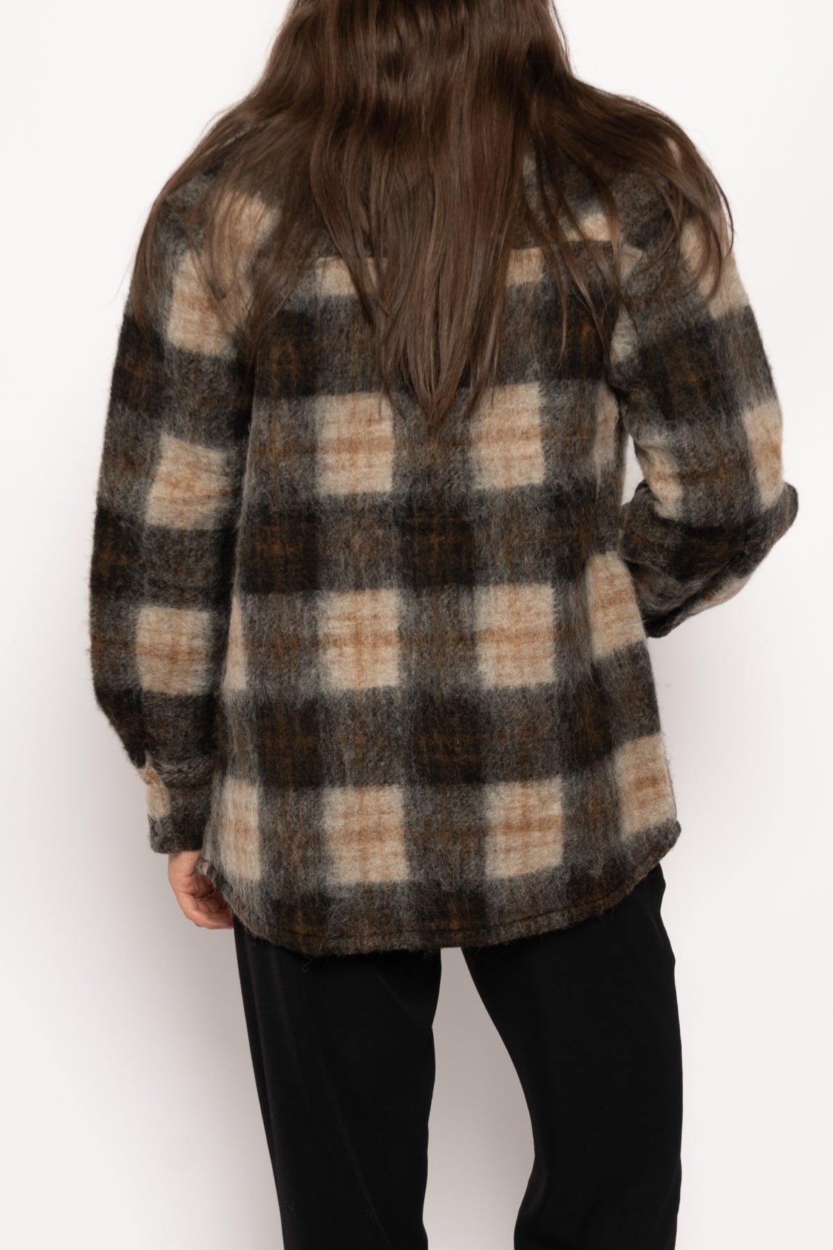 Viksa Brushed Jacket Wool Black/brown Checks