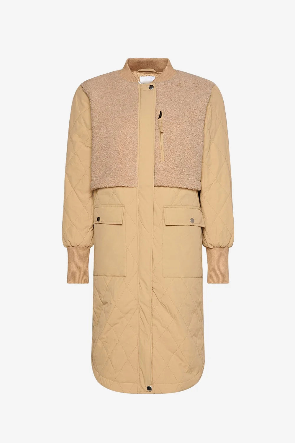 Etta Pile Coat Solid Sand