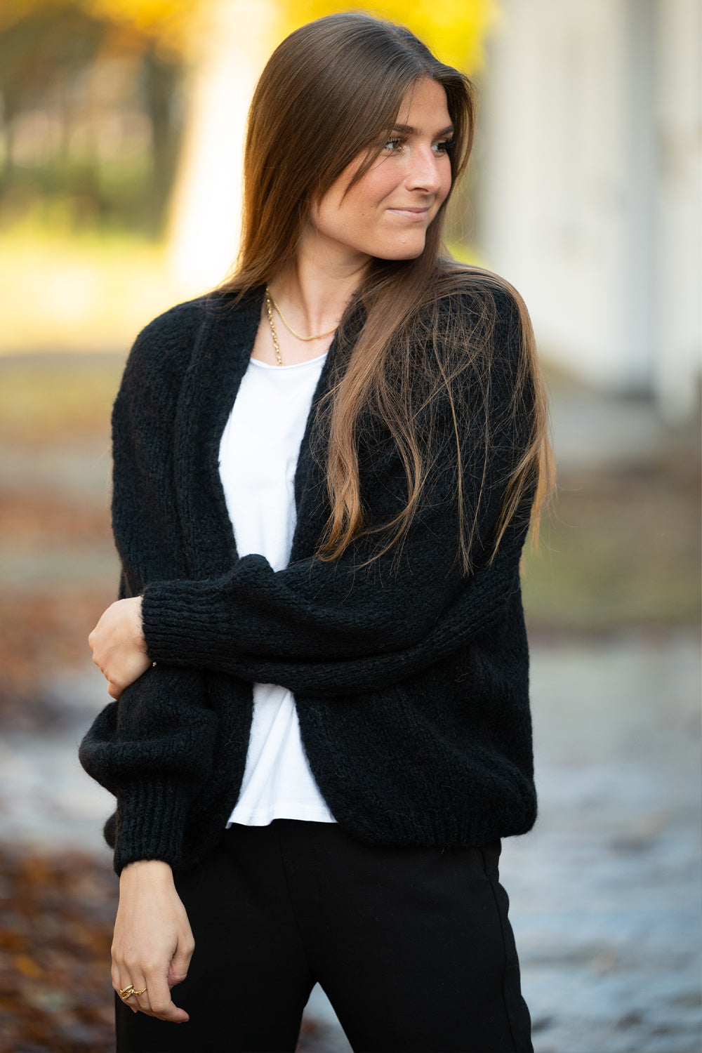 Fora Knit Cardigan Black