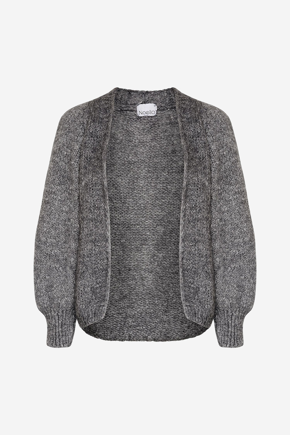 Noellas Fora Knit Cardigan Dark Grey Melange. Køb Cardigans hos www.noellafashion.dk