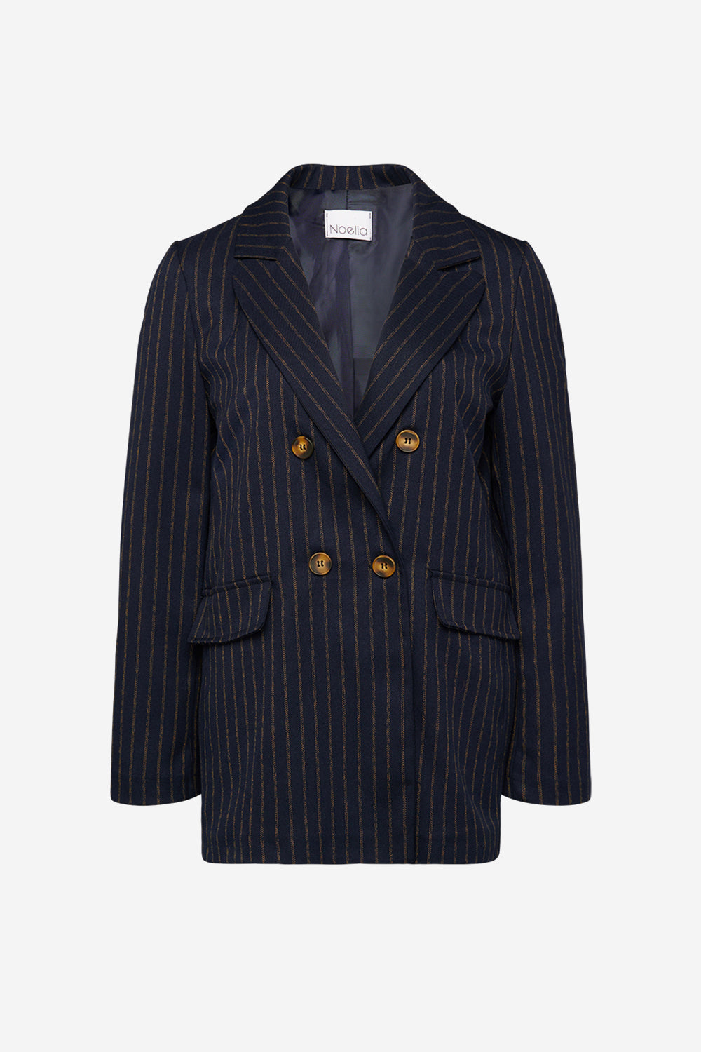 Noellas Forte Blazer Navy/camel Pinstripe. Køb Blazer hos www.noellafashion.dk