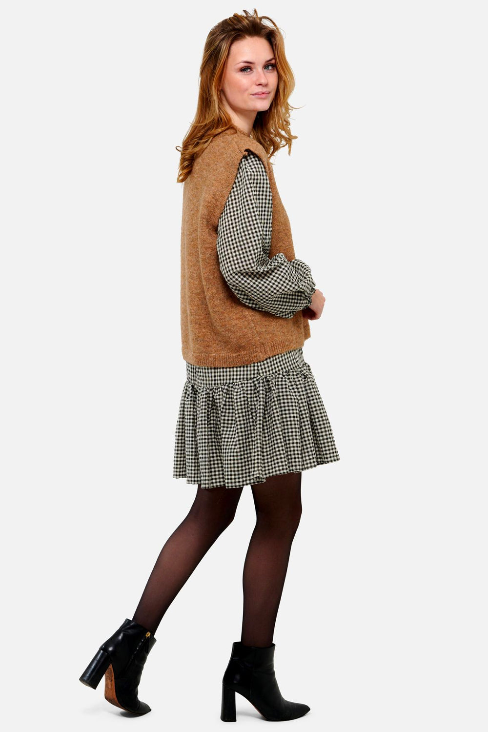 Frenchie Knit Vest Camel Melange