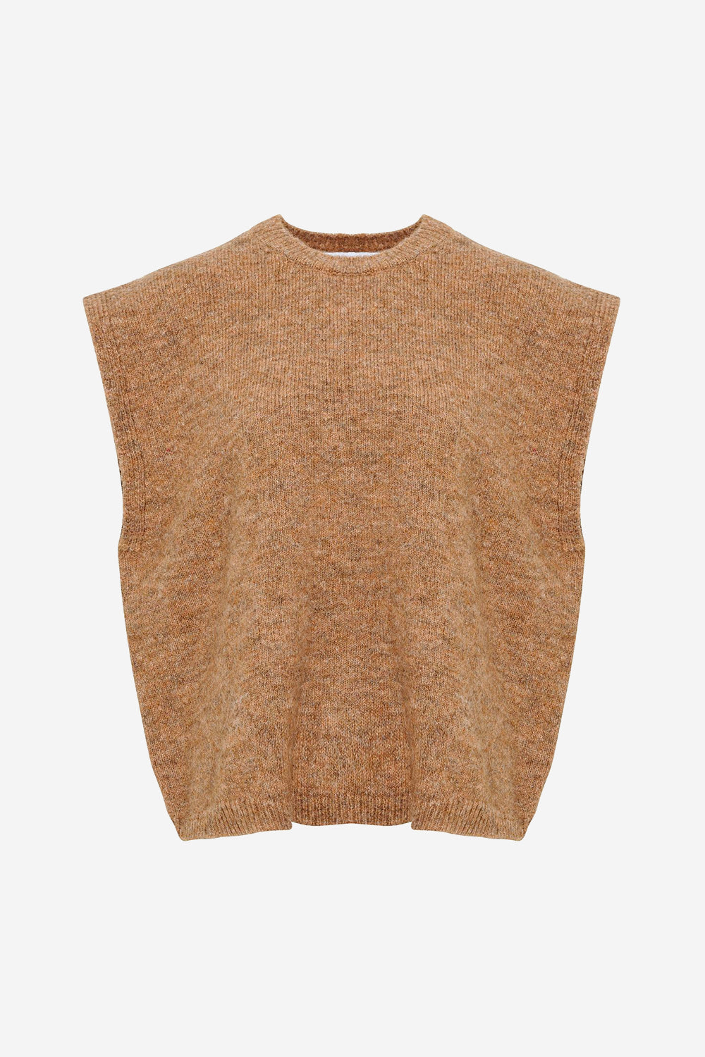 Frenchie Knit Vest Camel Melange