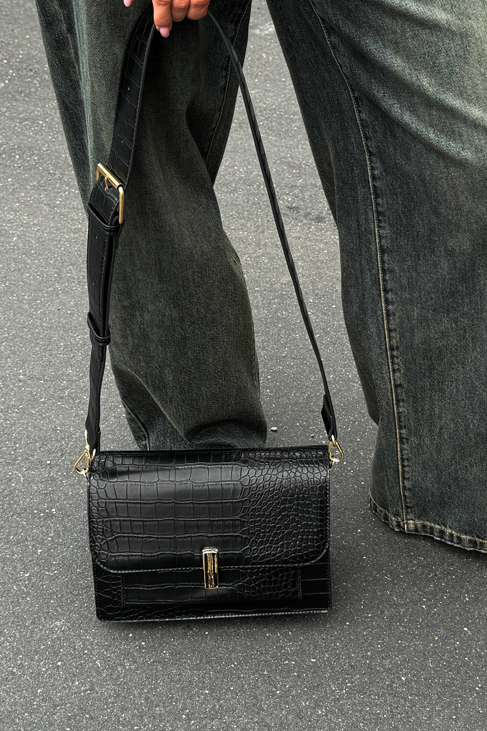 Noellas Gigi Bag Black Croc. Køb Tasker hos www.noellafashion.dk