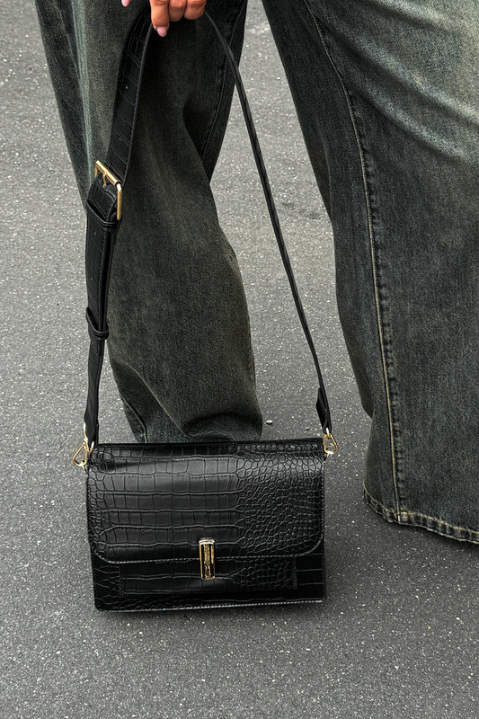 Noellas Gigi Bag Black Croc. Køb Tasker hos www.noellafashion.dk