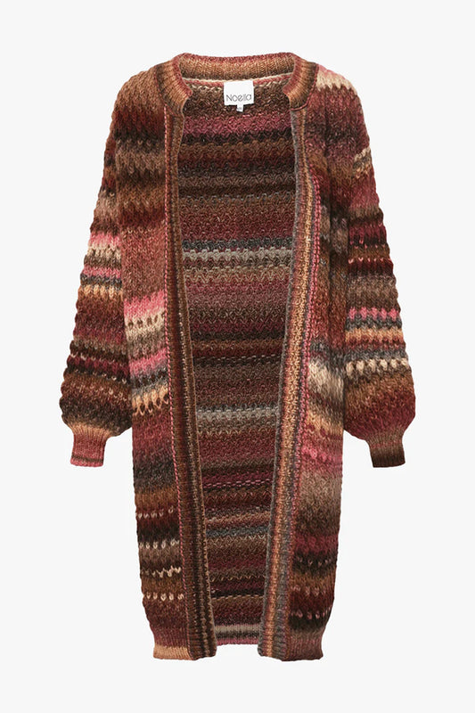 Noellas Gio Knit Cardigan Rust Mix. Køb Cardigans hos www.noellafashion.dk