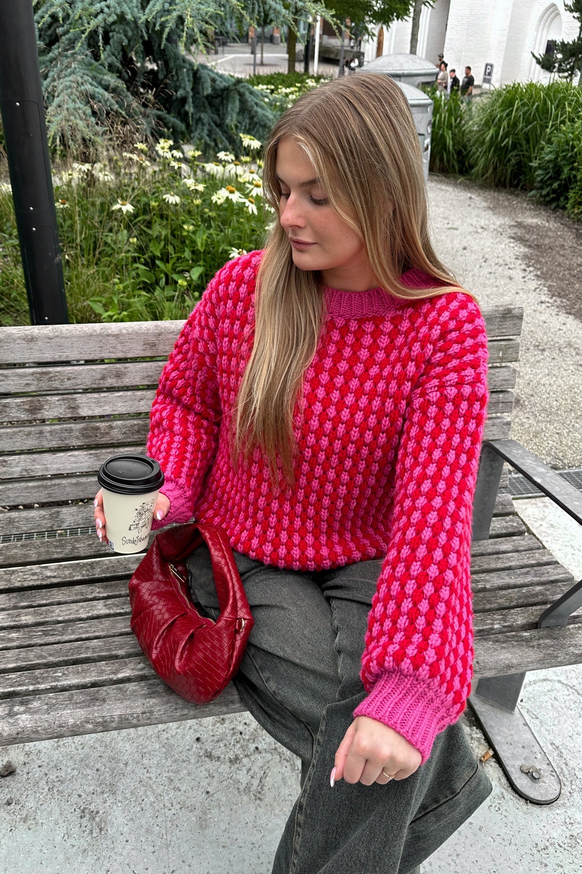 Gio Knit Jumper Pink Red Mix