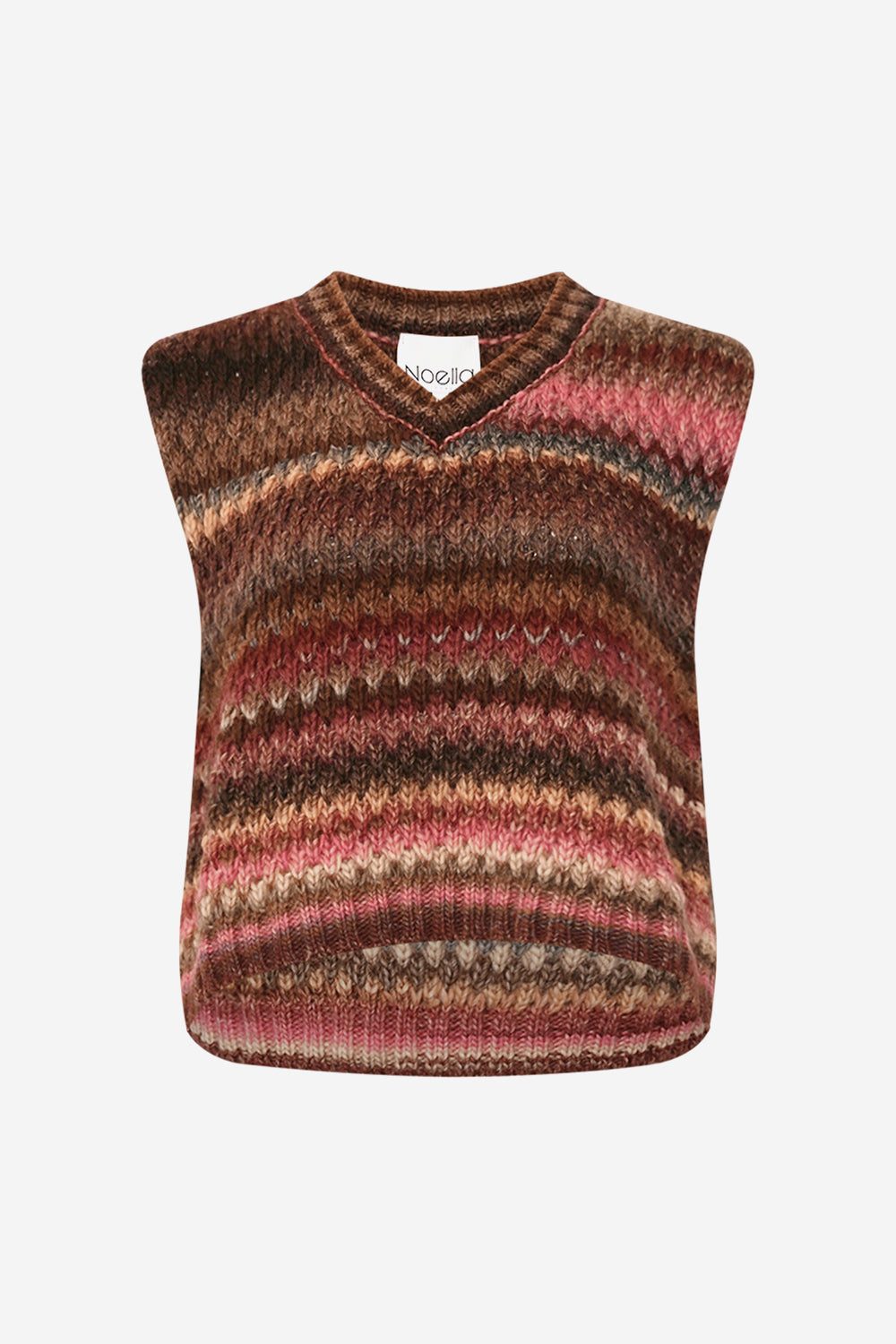 Noellas Gio Knit Vest Rust Mix. Køb Veste hos www.noellafashion.dk