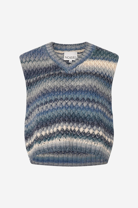 Noellas Gio Knit Vest Sky Mix. Køb Veste hos www.noellafashion.dk