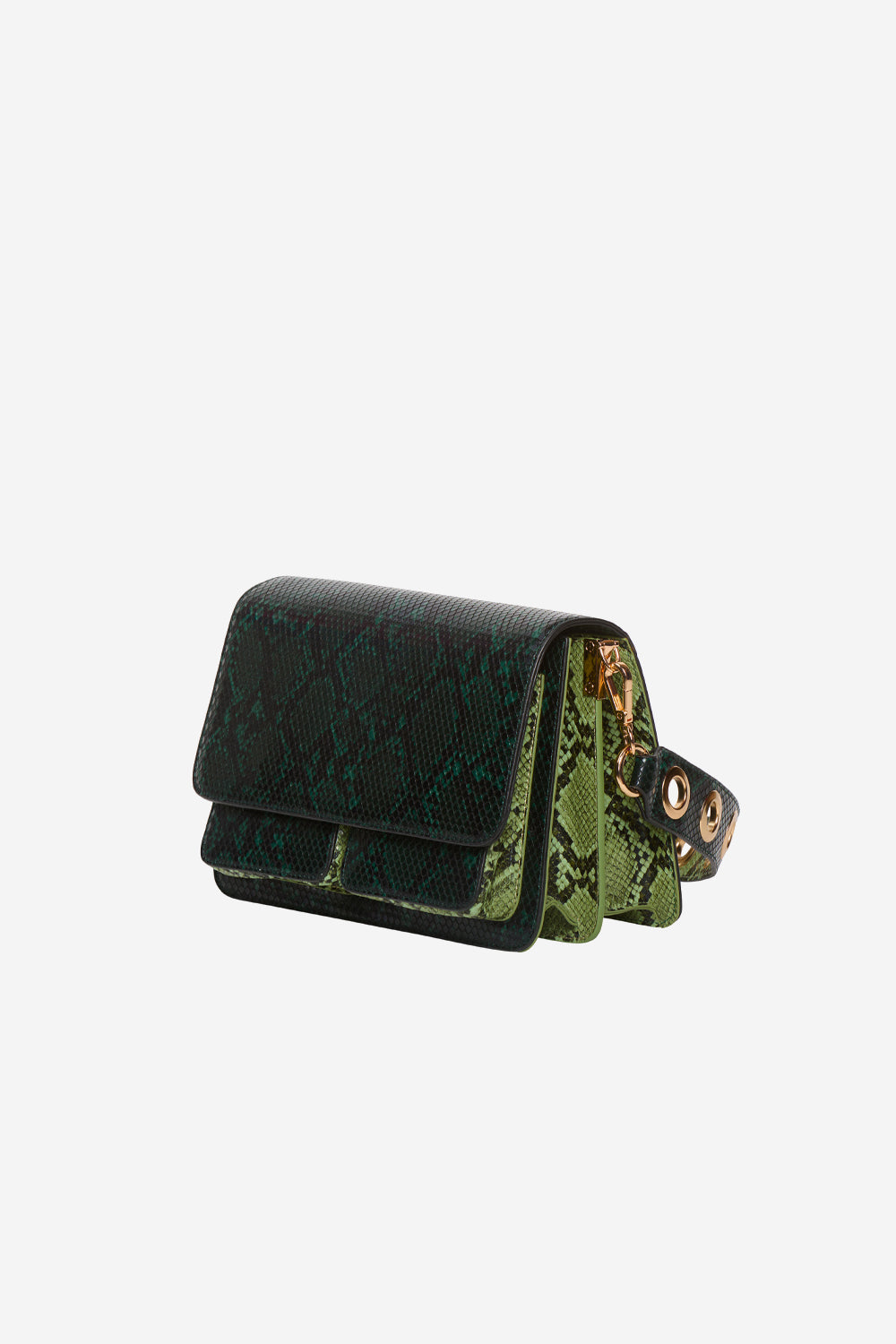 Isla Compartment Bag Green Snake