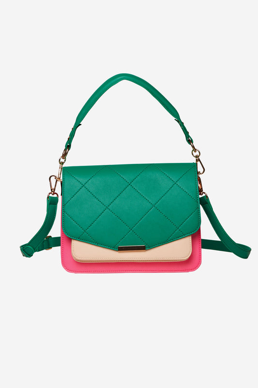 Noellas Blanca Multi Compartment Bag Green/Pink/Nude. Køb Tasker hos www.noellafashion.dk