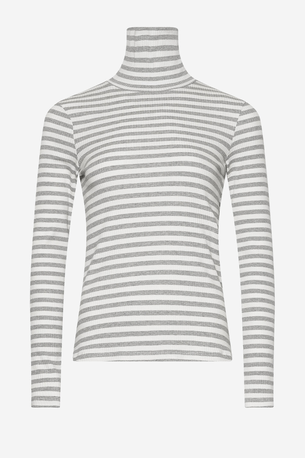 Noellas Luelle T-shirt Rollneck Grey Mel/cream. Køb Bluser hos www.noellafashion.dk