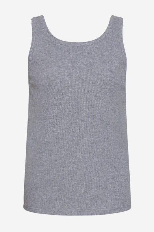 Noellas Riju Tanktop Solid Grey Melange. Køb T-shirts / Toppe hos www.noellafashion.dk