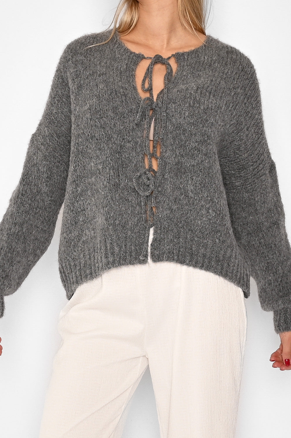 Ella Knit Cardigan Grey