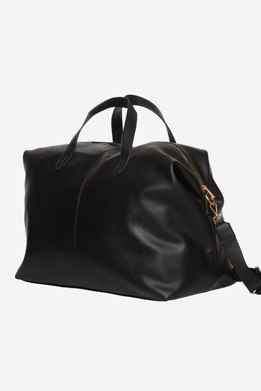 Holdall Medium Weekend Bag Black Leather Look