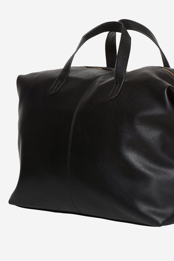 Holdall Medium Weekend Bag Black Leather Look