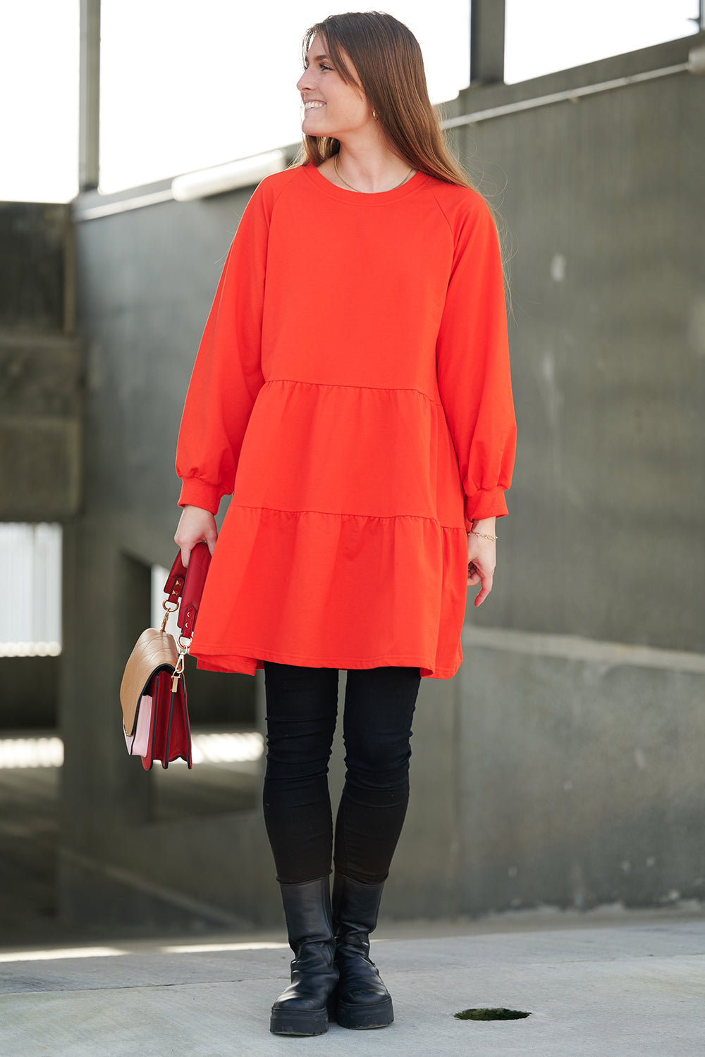 Holly Sweat Dress Red