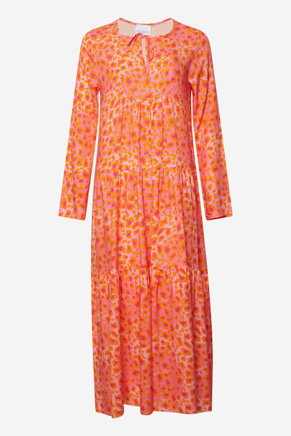 Noellas Imogene Long Dress Orange Mix. Køb Kjoler hos www.noellafashion.dk