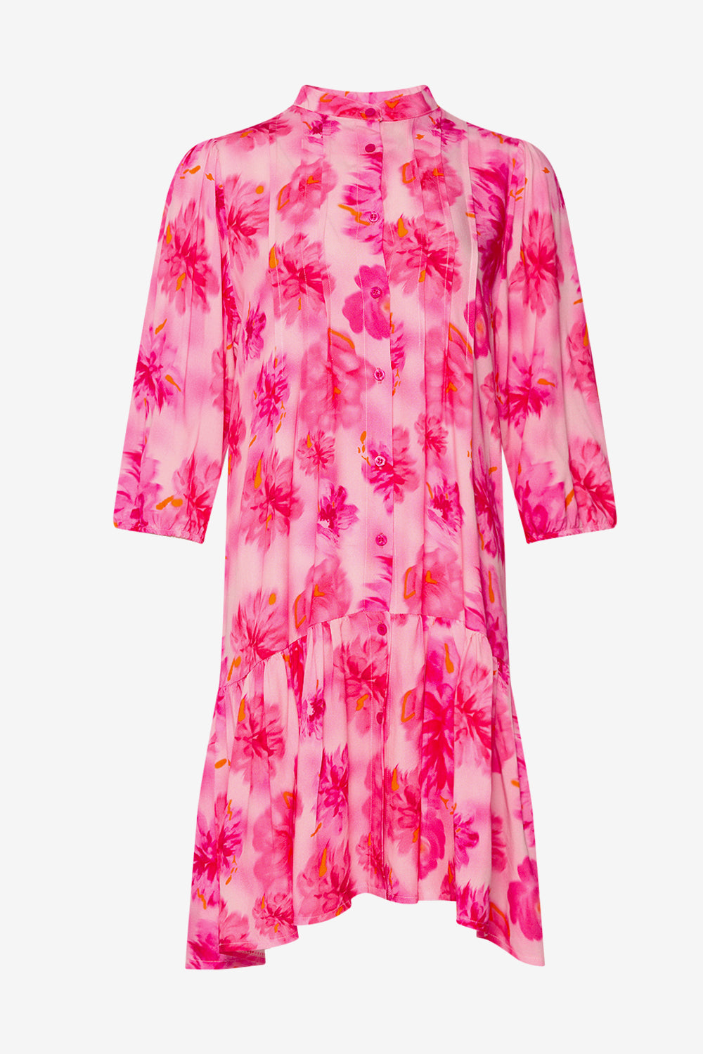 Noellas Imogene sh. Dress Pink White Flower Mix. Køb Kjoler hos www.noellafashion.dk