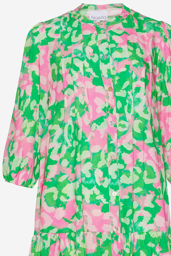 Imogene sh. Dress Green/pink