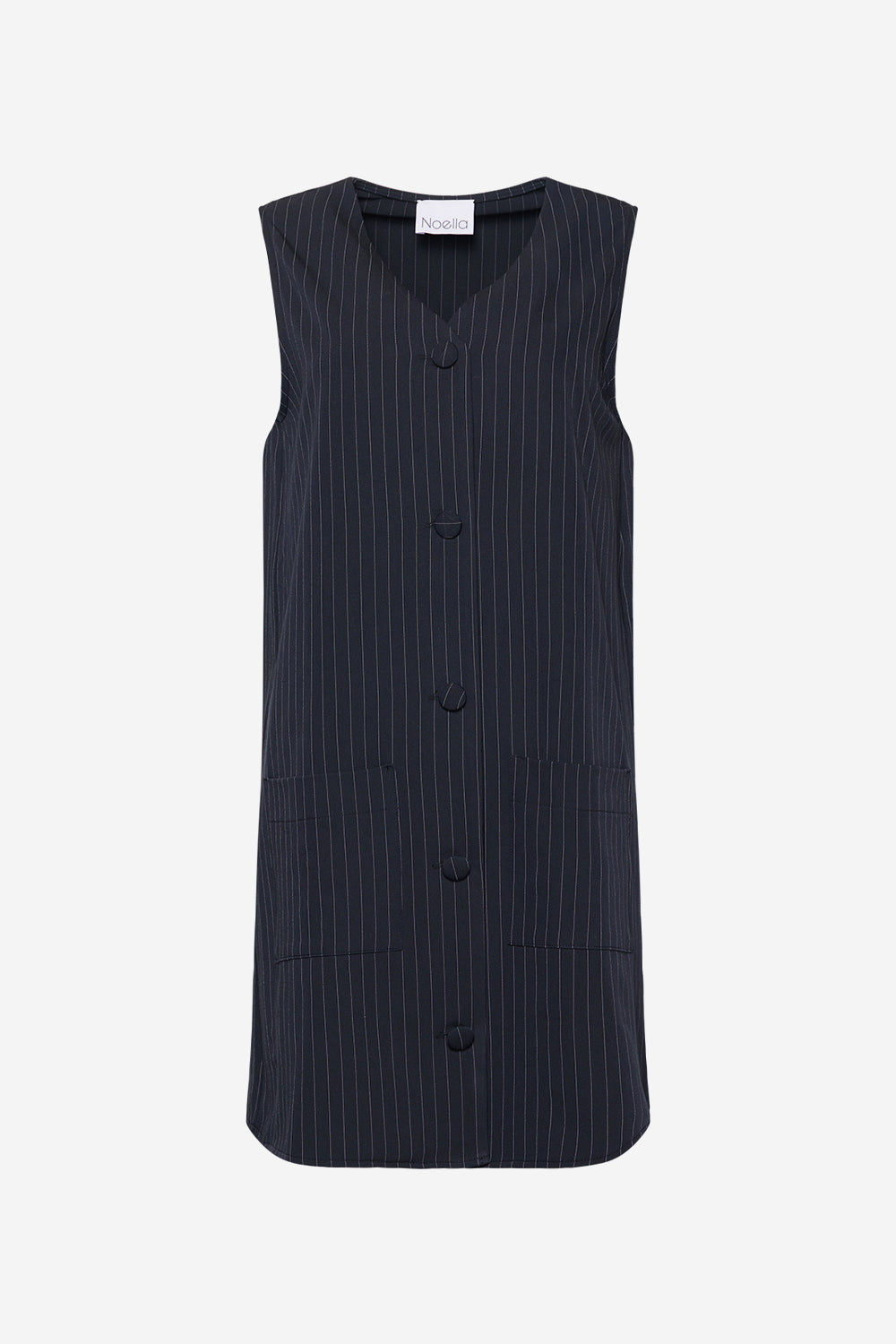 Inge Marie dress Navy Pinstripe