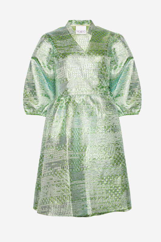 Noellas Jannie Aya Dress Pastel Green Mix. Køb Kjoler hos www.noellafashion.dk