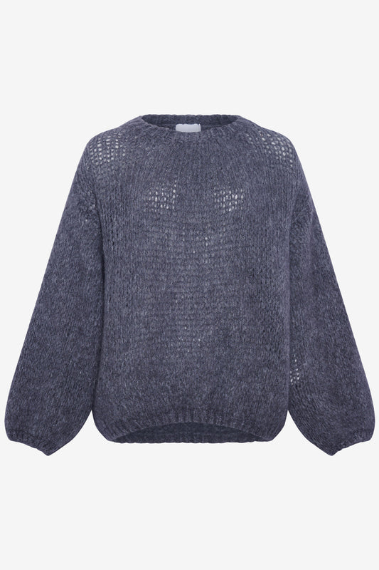 Noellas Jazzlyn knit Medium Grey Mel.. Køb Striktrøjer hos www.noellafashion.dk