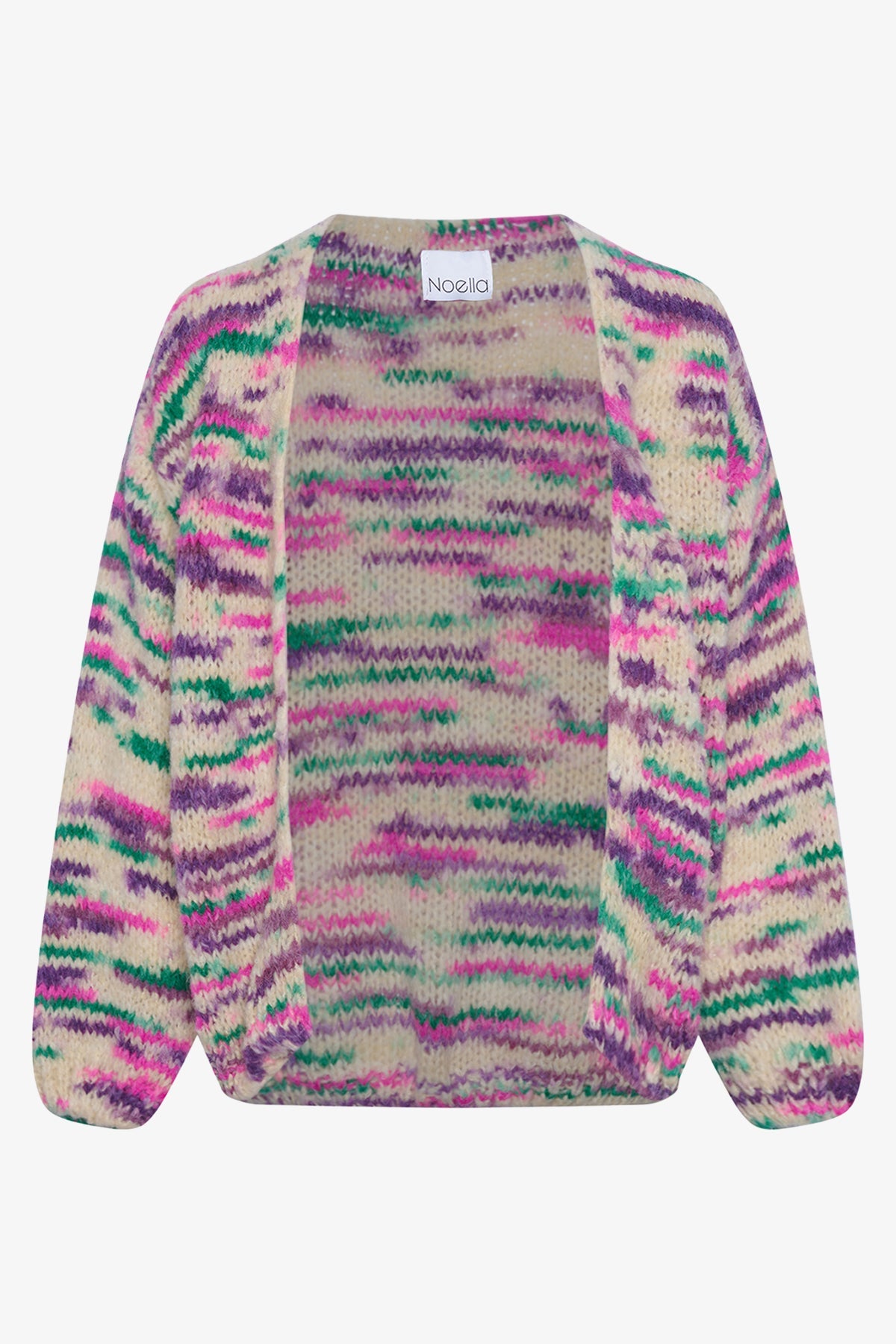 Noellas Johanna Knit Cardigan Pink Green Mix. Køb Cardigans hos www.noellafashion.dk