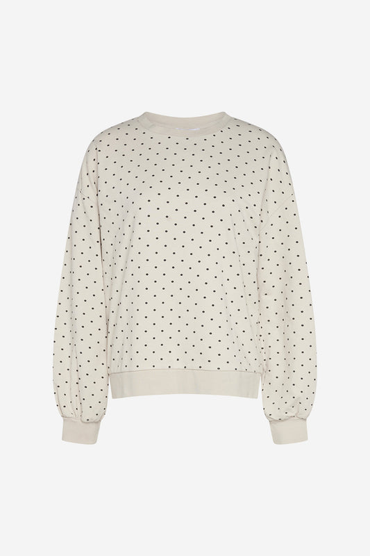 Johanne Sweatshirt Offwhite/black Dot