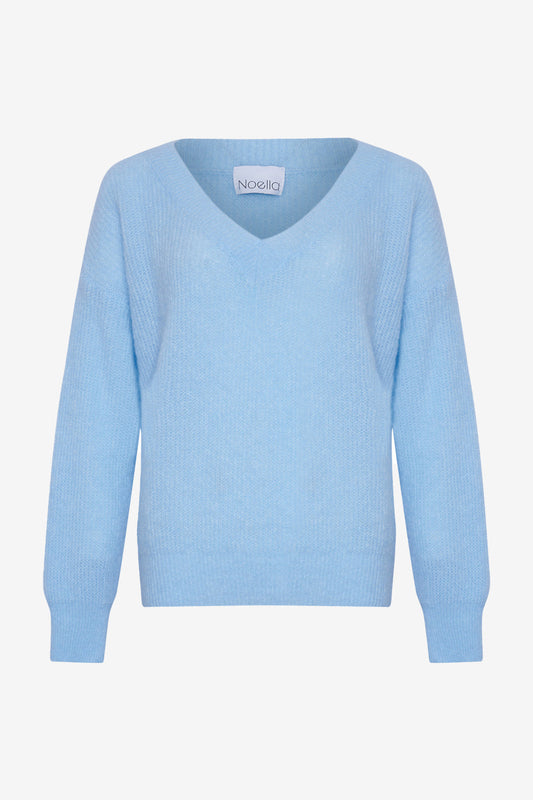 Noellas Josie Knit Light Blue. Køb Striktrøjer hos www.noellafashion.dk