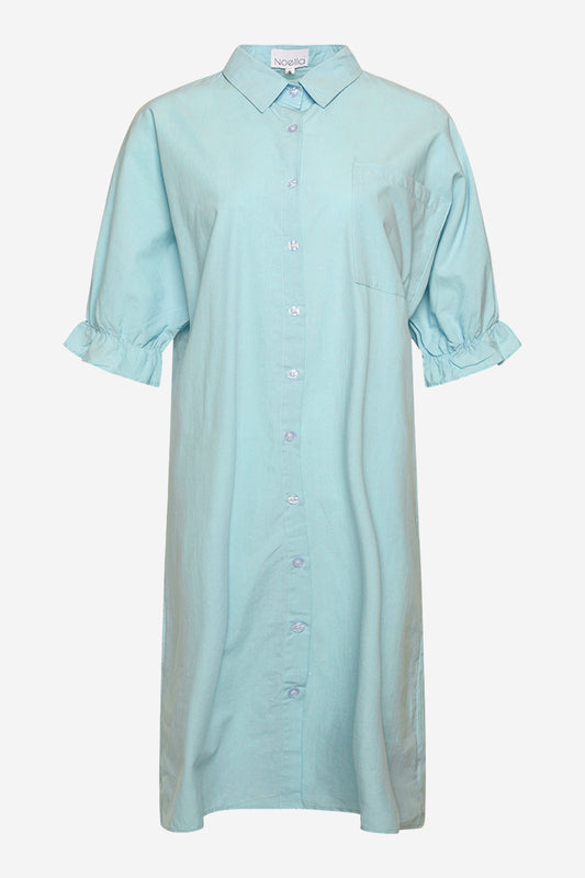 Noellas Joy Shirt Dress Aqua. Køb Kjoler hos www.noellafashion.dk
