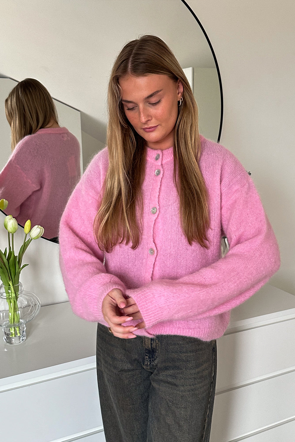 Kae Knit Cardigan Blush