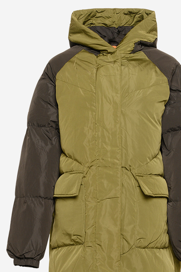 Kaila Oversize Puffer Coat Black/army Mix