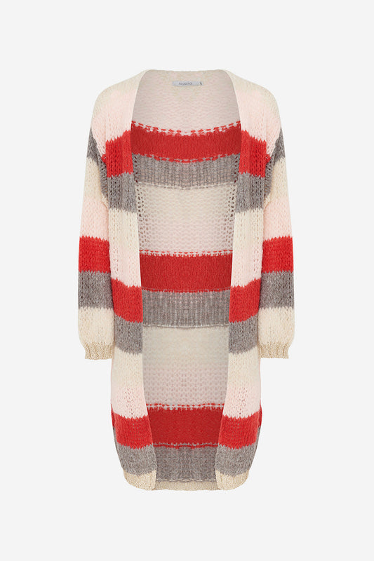 Kala Cardigan Long Red/rose Stripes 10