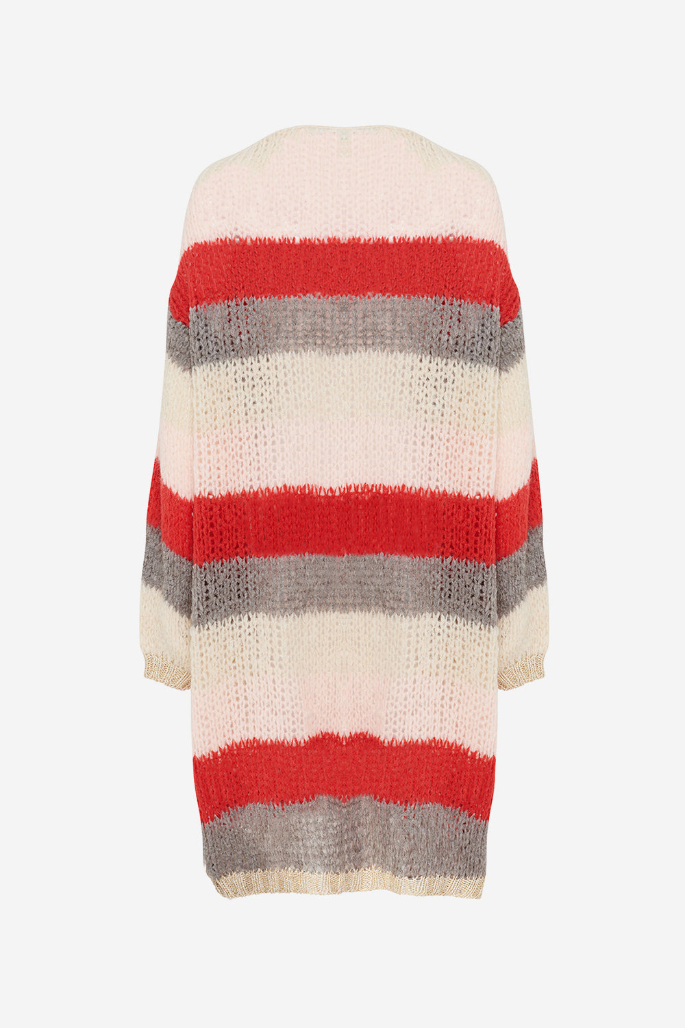 Kala Cardigan Long Red/rose Stripes 10