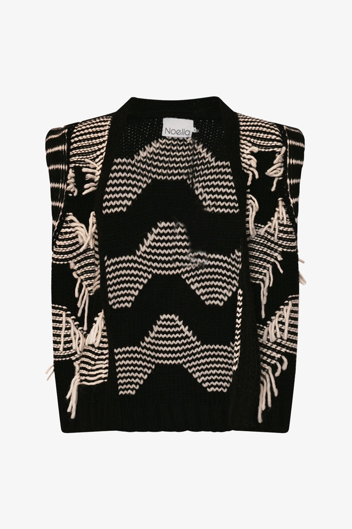 Noellas Kanani Knit Vest Black White Combo. Køb Veste hos www.noellafashion.dk