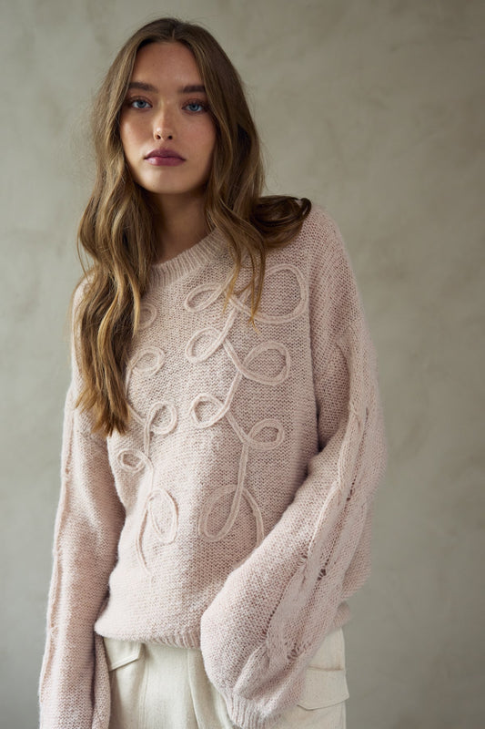 Noellas Karessa Knit Oyster. Køb Striktrøjer hos www.noellafashion.dk