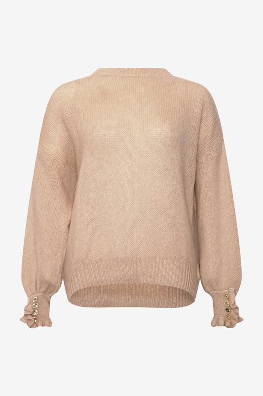 Noellas Kassidi Knit Beige. Køb Striktrøjer hos www.noellafashion.dk