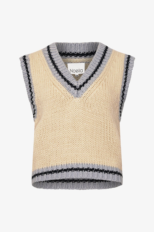 Noellas Kayanna Knit Vest Blue Combo. Køb Veste hos www.noellafashion.dk