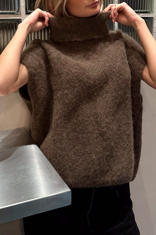 Noellas Kellyn Knit Vest Mud. Køb Veste hos www.noellafashion.dk