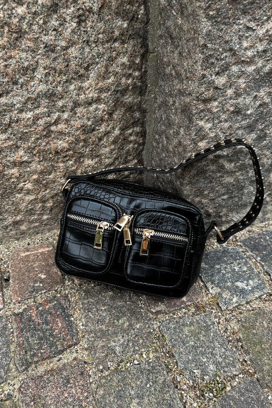Noellas Kendra Bag w. Gold Black. Køb Tasker hos www.noellafashion.dk