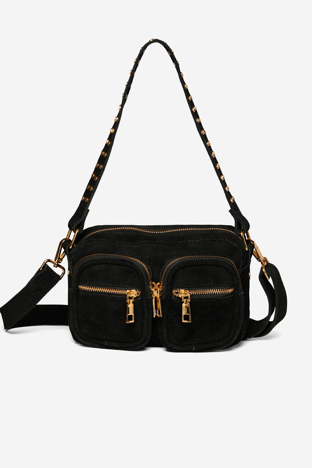 Noellas Kendra Bag Real Suede W. Gold Black. Køb Tasker hos www.noellafashion.dk